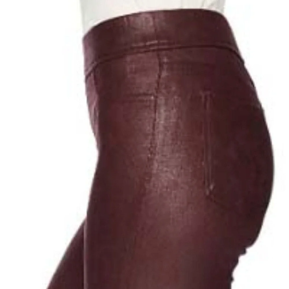 Jen7‎ by 7 For All Mankind Pants NWT 0 Burgundy Pull On Skinny Stretch Merlot